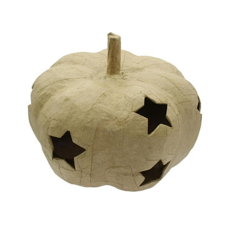 - Craft Ped Paper Mache Pumpkin w/Stars Lg Kraft