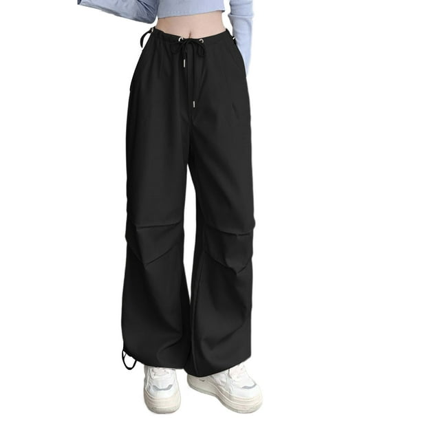 adviicd Comfy Work Pants Women Women Plus Size Skinny Pants Stretch Slim  Fit Pull-on High Waist Pants with Pockets L,Black