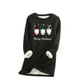 thumbnail image 2 of Babysbule Christmas Shirts for Women Winter Casual Style Fashion Plush Warm Underwear Long Sleeve Round Neck Top Clearance Tops Fashion, 2 of 5