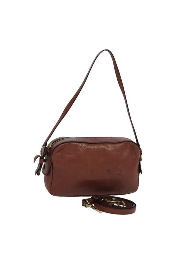 Pre-Owned Chloe Shadow Shoulder Bag Leather Brown Leather Shoulder Bag Bag