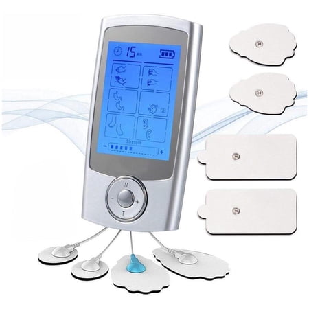Rechargeable TENS Unit FDA Cleared 16 Modes Electric Muscle Stimulator TENS EMS Machine with 8 Pads Pain Relief Body Back Pulse Massager