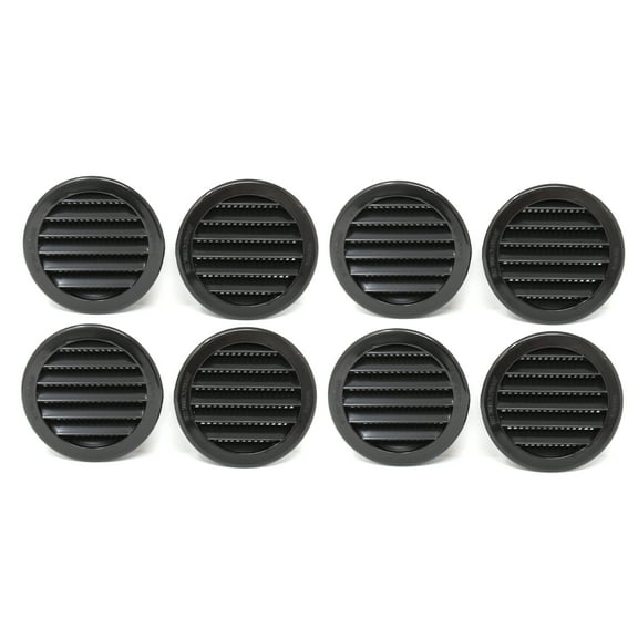 8 Pack 3" Black Round Plastic Louver Soffit Air Vent