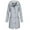 Gray, variant on Trendy Jackets for Women Solid Color Rain Jacket Outdoor Hooded Windproof Long Down Jacket 3XL