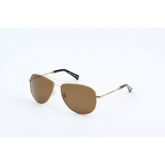 Brown Lens Aviator Frame Sunglasses - UV Protection Classic Casual Daily & Outdoor Eyewear