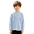 thumbnail image 2 of Fozruso Boys Striped Long Sleeve Shirt Soft Breathable Button Up Shirts for Toddler and Kids Daily Wear, 2 of 6