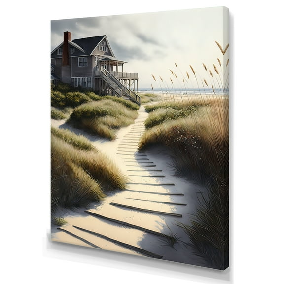 Designart Path To Beach House IV Canvas Wall Art