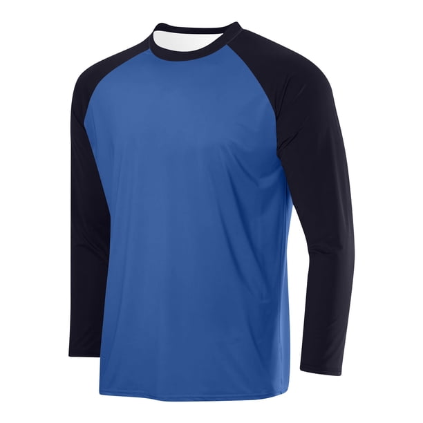 pstuiky hombres de manga larga, Camisa deportiva transpirable de manga larga raglán con cuello redondo para hombre, de color sólido camisetas de hombre s
