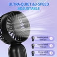 thumbnail image 2 of VanSmaGo Mini ventilador portátil personal de mano, paquete de 2, pequeño con 3 velocidades para viajes, ventilador de pestañas con batería recargable por USB, negro y rosa, 2 of 5