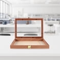 thumbnail image 4 of KONTONTY Light Brown Wooden Display Box with Clear Lid for Chess Storage and Home Decoration, 4 of 8