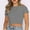 Gray, variant on Up to 65% off USSUMA Summer Tops for Women Trendy Women's Basic Short Sleeve Round Neck Crop Top Summer Casual Plain Crop Tops T-Shirt Tee for Juniors Girls