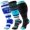 White Bule Black, variant on 3 Pairs Plus Size Copper Compression Socks for Women & Men Circulation 20-30 mmHg - Better Blood Flow, Swelling , Best Support for Medical, Running, Nursing