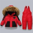 thumbnail image 2 of Baby Boy Snowsuit Winter Clothes Toddler Ski & Sno𝐰 Pants Waterproo𝐟 Down Jacket Kids Insulated Sno𝐰 Bib Overalls Girls Coat, 2 of 5