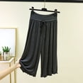 thumbnail image 2 of StSilkitty Pajama Capris Pants for Womens Elastic Waist Drawstring Pj Cropped Pants Solid Color Lightweight Lounge Capri Pant, 2 of 6