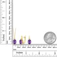 thumbnail image 2 of Gem Stone King 5.00 Ct Purple Amethyst E-F Lab Grown Diamond 18K Yellow Gold Plated Silver Pendant and Earrings Jewelry Set, 2 of 4
