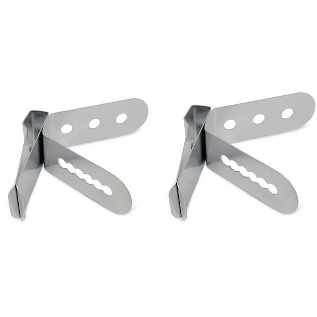 2 Pcs Stainless Steel Thermometer Clip Cup Holder for Coffee Barbeque Kitchen (Silver)Multi-purpose clip P18B60