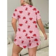 thumbnail image 2 of Musefolio Women's Pajama Sets Summer Short Sleeve Round Neck Comfort Fit Printed Pattern Casual Sleepwear 1X-5X, 2 of 9