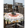 thumbnail image 2 of Outdoor Tablecloth with Umbrella Hole for Patio/Picnic/Party/Camping, Scallop Shell Waterproof Table Cloth Round Cover Washable, Coastal Palm Leaves Tropical Boho Botanical (Dia 54"), 2 of 9