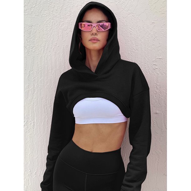 Super crop deals top hoodie