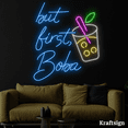 thumbnail image 3 of Craftnamesign But First Boba Neon Sign, Bubble Tea LED Sign, Milk Tea Sign, 3 of 4