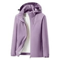 thumbnail image 2 of Qetyuw Womens Fleece Lined Hooded Jacket Outdoor Waterproof Long Sleeve Coat Fall Winter Zip Up Casual Jackets, 2 of 9