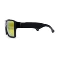 thumbnail image 3 of Mens Color Mirror Flat Top Mobster Rectangle Racer Sunglasses Shiny Black Orange Mirror, 3 of 4