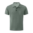 thumbnail image 3 of Capri Polo Shirts Men Short Sleeve Stylish Golf Shirt, Textured Breathable Summer Tops, 3 of 7