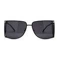 thumbnail image 3 of Mens Futuristic Robotic Racer Metal Side Visor Sunglasses All Black, 3 of 4