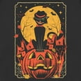 thumbnail image 2 of Women's Lost Gods Halloween Retro Cat Scene Graphic Tee Black X Large, 2 of 4