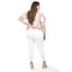 thumbnail image 3 of Blusa fresca con moño Roman Fashion/Tallas Extras, 1819 (Azul /Naranja) naranja 42, 3 of 6