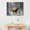 thumbnail image 2 of Acheng  Wall Art,  Fiber Optic Wall Decor, Battery Operated Nature Canvas Print, Light Kitchen, Bedroom, or Home Decor, Elk in Snow 16x12in, 2 of 6