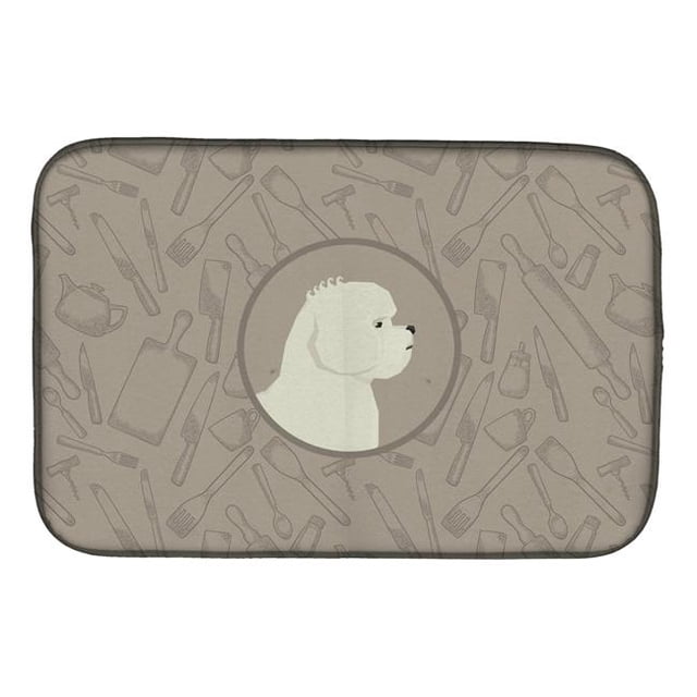 Carolines Treasures CK2168DDM Bichon Frise in the Kitchen Dish Drying Mat