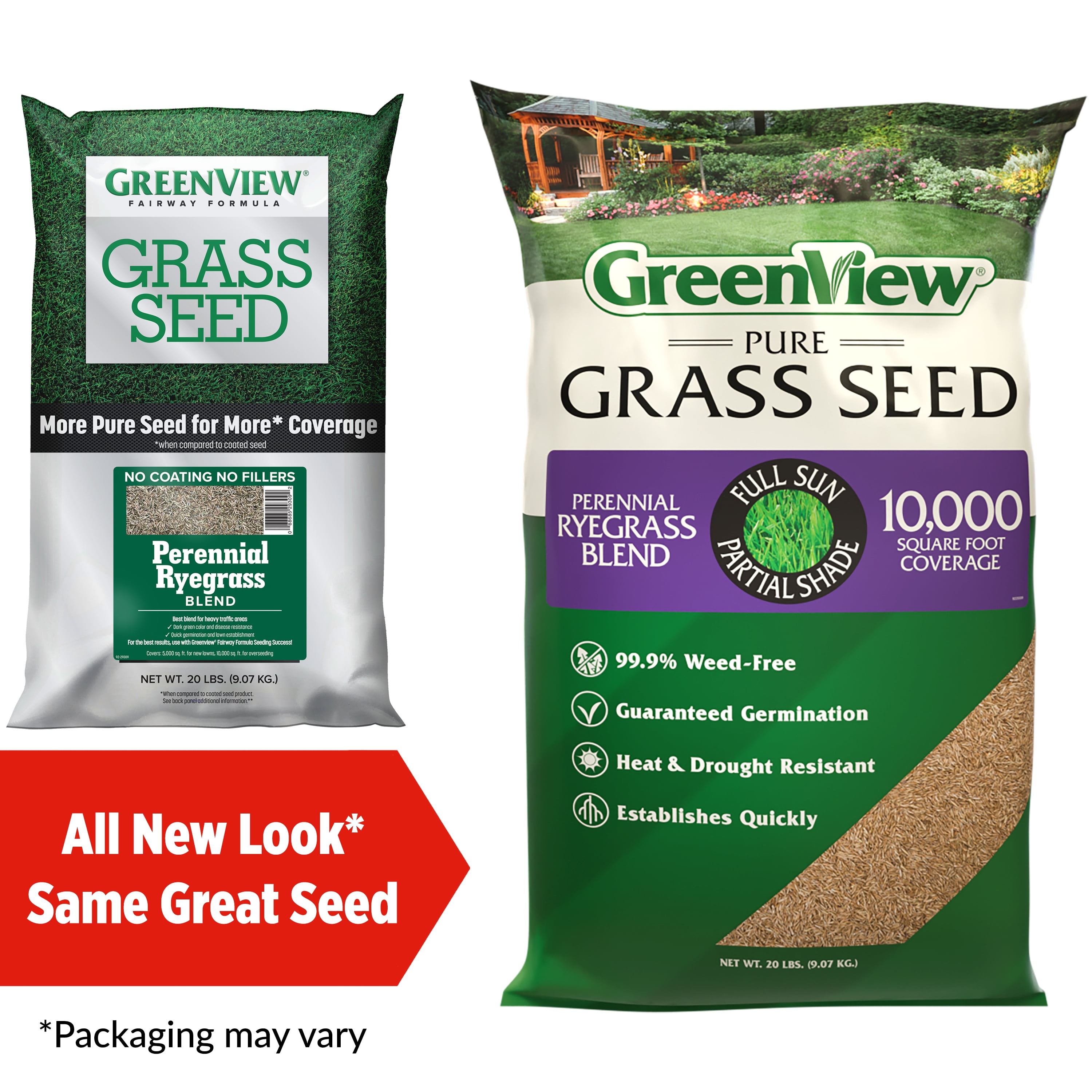 GreenView Pure Grass Seed Perennial Ryegrass Blend, 20 lb. Bag – Covers up to 10,000 sq. ft.