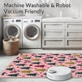 thumbnail image 5 of ODIKA 8'x10' Machine Washable Non-Slip Area Rug, Rustic Holiday Pine with Stylized Berry Sprigs and Festival Ornaments High Traffic Rug with Pad, Pink, 653183, 5 of 8