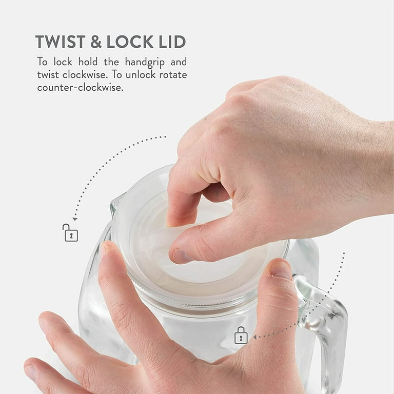 2 x 2L Clip and Lock Clear Plastic Kitchen Fridge Milk Juice Drinks Storage  Jug