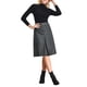 thumbnail image 2 of Falda de tartán de cuadros de cintura alta hasta la rodilla para mujer INSPIRE CHIC 2XL gris oscuro, 2 of 5