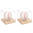 thumbnail image 1 of 2Pcs Vitrina para Béisbol con Base Redonda de Madera, Soportes de Béisbol Acrílicos Transparentes, Madera/Transparente, 1 of 6