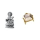 thumbnail image 1 of Estatua de Guan Yin en miniatura, sofá, figurita, muebles para casa de muñecas, marco de madera, artesanía en piedra, adecuada para decoración del, 1 of 8