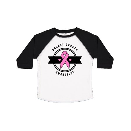 

Inktastic Breast Cancer Awareness Badge with Pink RIbbon and Banner Gift Toddler Boy or Toddler Girl T-Shirt