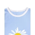 thumbnail image 4 of Xuanfei Women Daisy Graphic Letter Print Short Sleeve Contrast Color T-Shirt, 4 of 7