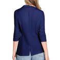 thumbnail image 3 of Doublju Womens 34 Shirring Sleeve One Button Casual Blazer Jacket With Plus Size, 3 of 5