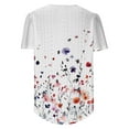 thumbnail image 6 of Floral Print Eyelet T-Shirts for Womens Spring Summer Tops Casual Crewneck Puff Sleeve Tunic Blouse, 6 of 6
