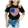 thumbnail image 2 of Gubotare Shirt for Girls 4th of July Shirt for Toddler Girls American Flag Tshirt Fourth of July Outfit Kids Patriotic Tee Tops 6T 7T,Black 6-7 Years, 2 of 4