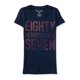 thumbnail image 1 of Aeropostale - Camiseta adornada con lunares y logotipo para mujer, azul, XXL Aeropostale Camiseta adornada, 1 of 1