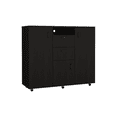 thumbnail image 4 of Miekor Furniture Letna Double Door Cabinet Dresser, Two Drawers, Four Interior Shelves, Three Cabinets With Door, Rod -Black W5U052, 4 of 8