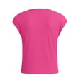 thumbnail image 4 of Afuyipoi Girls Short Sleeve T-shirts,Round Neck Summer Solid Color Casual Tees Hot Pink 7-8 T, 4 of 8