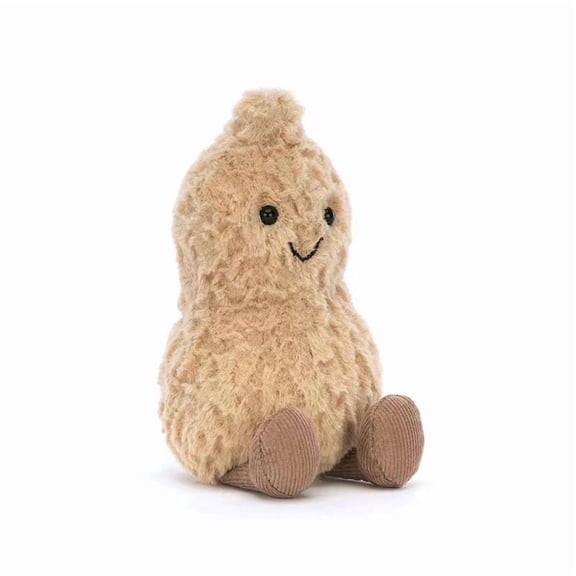 Jellycat Amuseable Peanut Stuffed Animal, 6" | Soft Tan Peanut Plush Toy with Smiling Face & Corduroy Legs, Cute Nut Gift for Kids & Adults