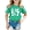 Green-2, variant on Toddler Girls T Shirts Sequin Football Graphic Summer Tees Tops Glitter Print Short Sleeve Crew Neck Kids Clothes Size 4-5 Years