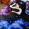 thumbnail image 4 of Manfei Glitter Galaxy Bed in a Bag Queen size, Psychedelic Starry Sky Bed Set, Dreamy Cartoon Reversible Bedding Queen Size, Super Cozy Bedroom Decorative, 7pcs, 4 of 6