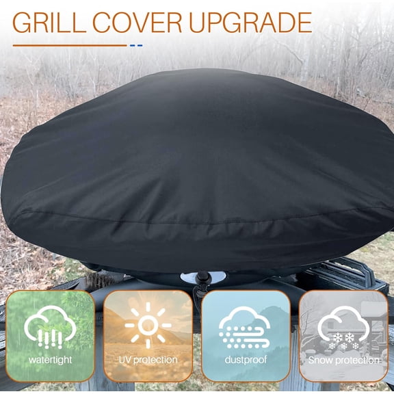 Grill Cover for Weber Q1200, Q1400, Q140, Q120, Q100 and Q1000 Grills, Outdoors Patio Barbecue BBQ Cover Fits for Webe Grill Accessories 7110 Replacement (Black)$$Garden & Patio