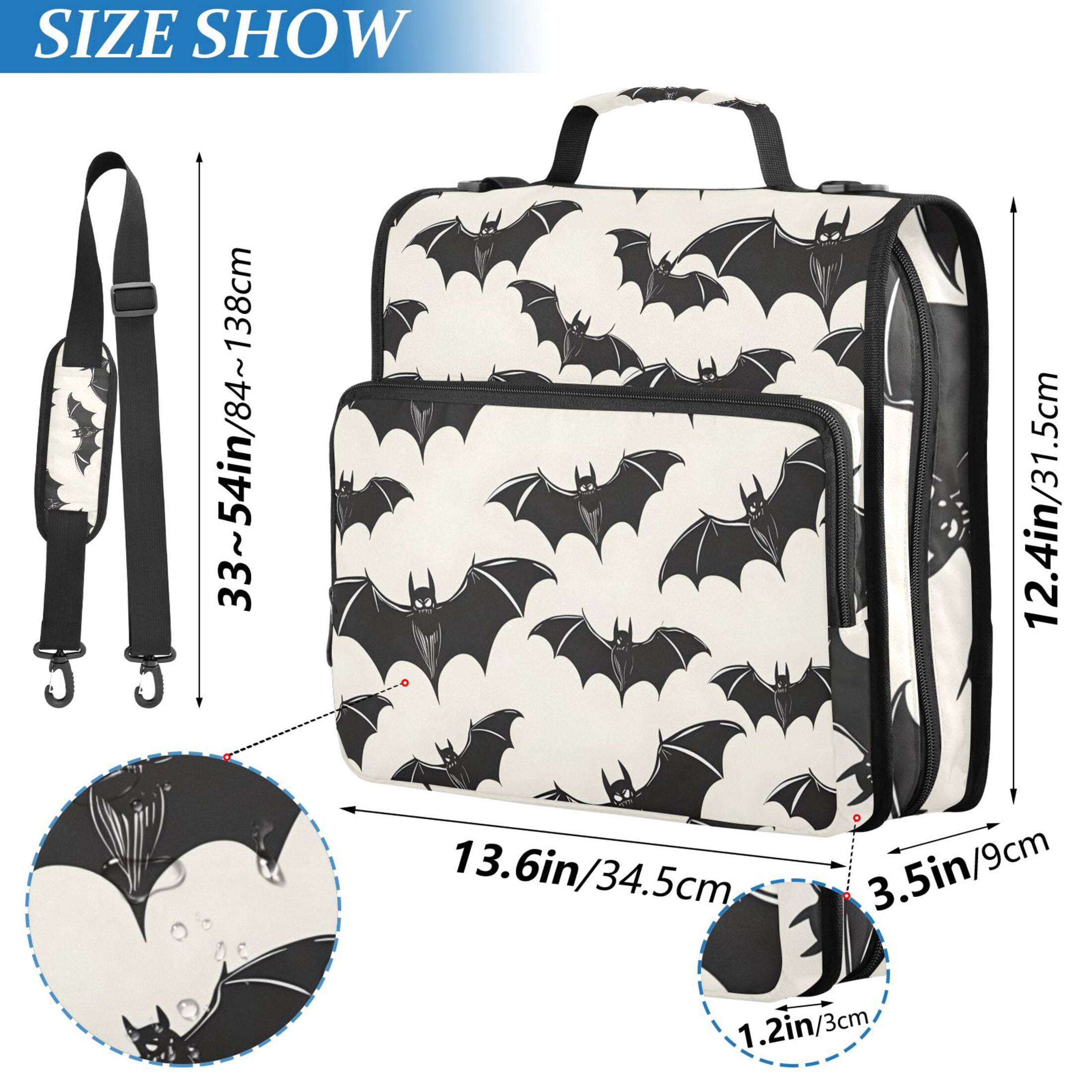 ALAZA Zipper Binder Bats Halloween 3 Ring Trapper Keeper File Folder Organizer Bag